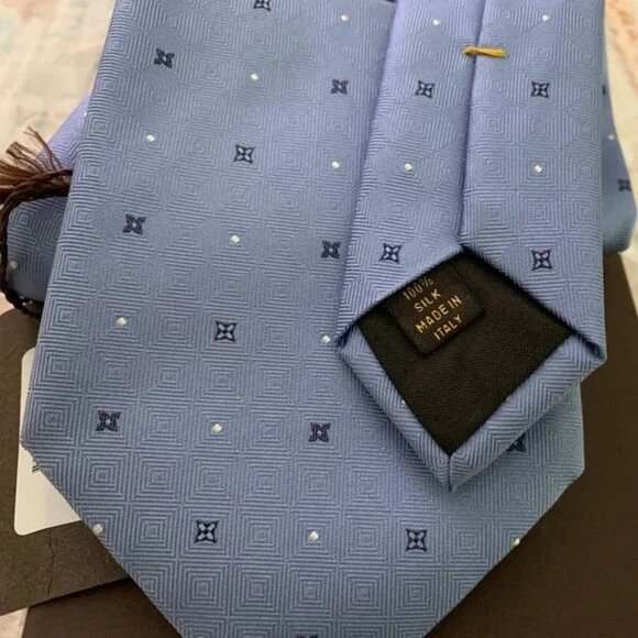 Louis Vuitton Blue Monogram Silk Neck Tie w/ Tag Box Unused - Picture 6 of 6